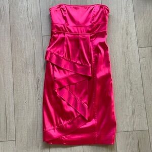 Ted Baker pink Barbiecore strapless ruffle coktail dress